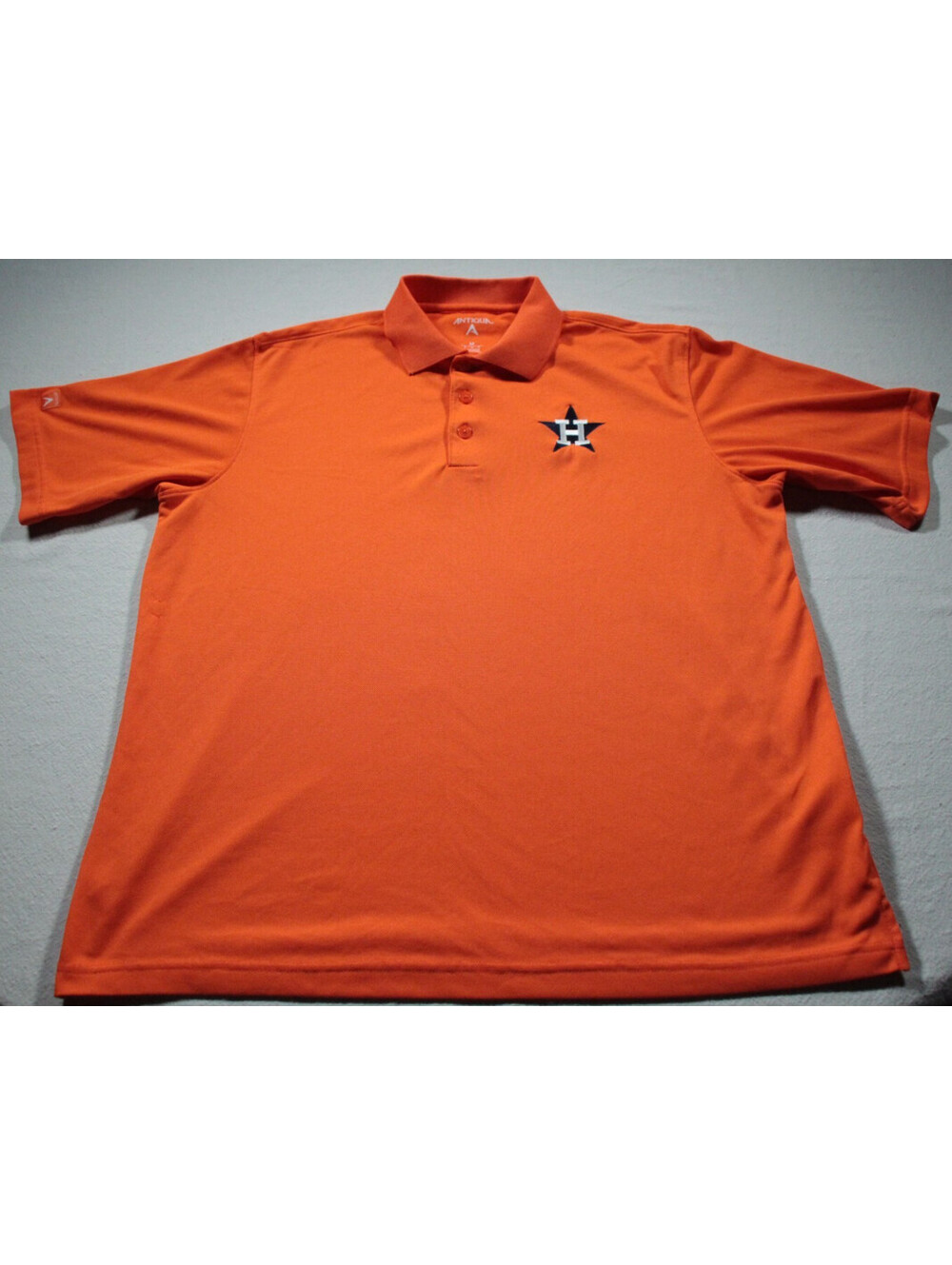 Houston Astros Polo Shirt Orange MLB Baseball M Antiqua